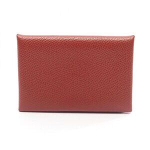 Hermes Coin Case Calvi Verso Rouge Venetian Rose Texas Leather Calf